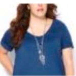 T-SHIRT, RELAXED FIT, INSIGNIA BLUE, SIZE 4X, SHORT SLEEVES, ADDITION ELLE,